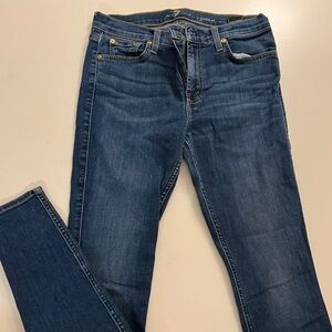 7 for all mankind dark blue wash jeans